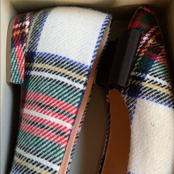 J Crew Ballet Flats in Tartan Plaid with Bow - Picture 4 of 5